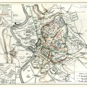 Ancient Rome Italy Map illustration 1898 Ancient Rome Italy Map illustration 1898