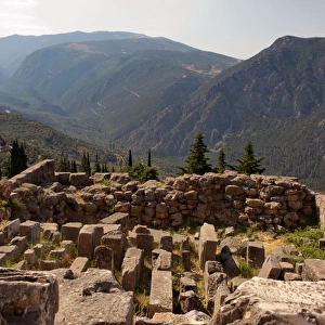 Ancient ruins in Delphi, Greece