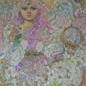 An angel of the pink lily. Artist: Sugai, Yumi