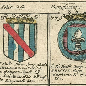 Annesley and Earle coat of arms copperplate 17th century