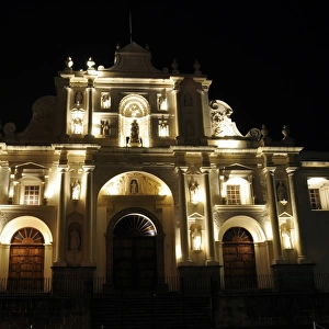 Antigua Guatemala Cathedral at night