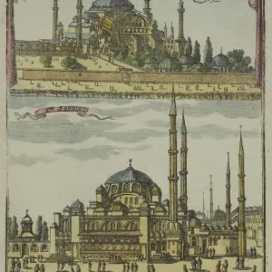 French Antique Print, Holy Land Plaza