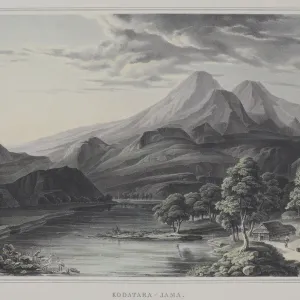 Vintage Print of Kodotara-jama Landscape