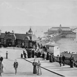 Antique Black and White Print of Southend on Sea Pier Antique Black and White Print of Southend on Sea Pier