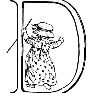 Antique children spelling book illustrations: Alphabet letter D Antique children spelling book illustrations: Alphabet letter D