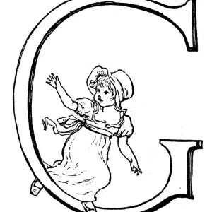 Antique children spelling book illustrations: Alphabet letter G Antique children spelling book illustrations: Alphabet letter G
