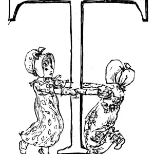Antique children spelling book illustrations: Alphabet letter T Antique children spelling book illustrations: Alphabet letter T