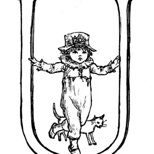 Antique children spelling book illustrations: Alphabet letter U Antique children spelling book illustrations: Alphabet letter U