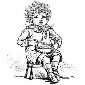 Antique children spelling book illustrations: Eating Antique children spelling book illustrations: Eating
