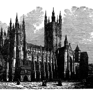 Antique engraving illustration: Canterbury Cathedral Antique engraving illustration: Canterbury Cathedral