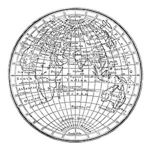 Antique engraving illustration: World map