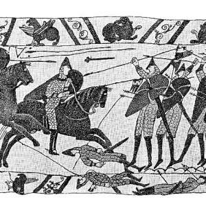 Antique illustration of Bayeux Tapestry