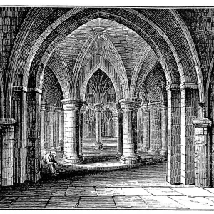 Antique illustration of Crypt, Canterbury Cathedral Antique illustration of Crypt, Canterbury Cathedral