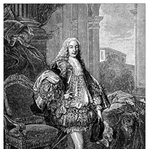Antique illustration of duke of Gesvres