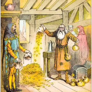 Antique illustration from fables picture book: The blind beggar of Bethnal Green Antique illustration from fables picture book: The blind beggar of Bethnal Green