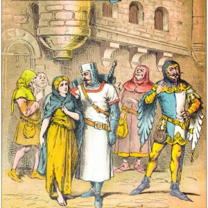 Antique illustration from fables picture book: The blind beggar of Bethnal Green Antique illustration from fables picture book: The blind beggar of Bethnal Green