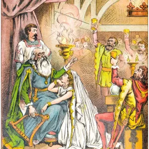 Antique illustration from fables picture book: The blind beggar of Bethnal Green Antique illustration from fables picture book: The blind beggar of Bethnal Green
