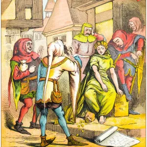 Antique illustration from fables picture book: The blind beggar of Bethnal Green Antique illustration from fables picture book: The blind beggar of Bethnal Green