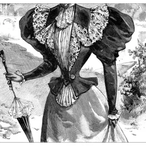 Antique illustration from French fashion magazine Antique illustration from French fashion magazine