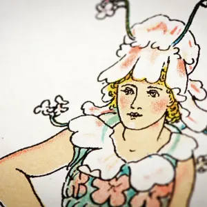 Antique illustration of humanized flowers and plants: ladysmocks Antique illustration of humanized flowers and plants: ladysmocks