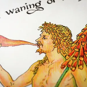 Antique illustration of humanized flowers and plants: Triton spear flower