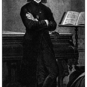 Antique illustration of important people of the past: Franz Liszt Antique illustration of important people of the past: Franz Liszt