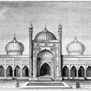 Antique illustration: Jama Masjid, Delhi Antique illustration: Jama Masjid, Delhi