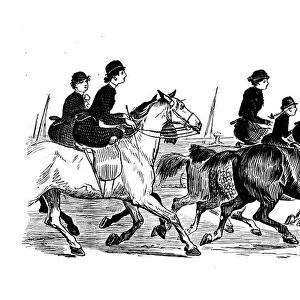 Antique illustration by Randolph Caldecott: Horse on beach, Brighton