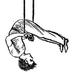 Antique illustration of sports and exercises: Artistic Gymnastic Trapeze