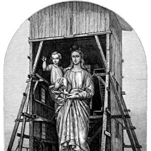 Antique illustration of Statue de Notre-Dame