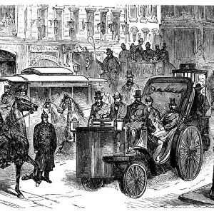 Antique illustration of steam and gas vehicles