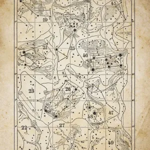 Antique illustration on yellow aged paper: zodiac astrology constellations (series 11) Antique illustration on yellow aged paper: zodiac astrology constellations (series 11)