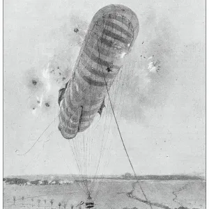 Antique image from British magazine: German Artillery practice Antique image from British magazine: German Artillery practice