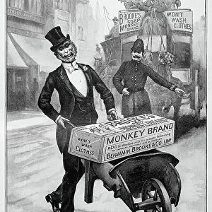 Antique image from British magazine: Monkey Brand