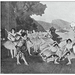 Antique image: Theatre national de l'Opera-Comique, Paris, Decoration paintings "La Danse" by Francois Flemeng