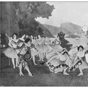 Antique image: Theatre national de l'Opera-Comique, Paris, Decoration paintings "La Danse" by Francois Flemeng