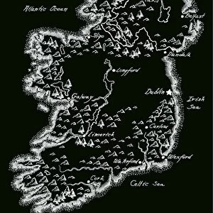 Antique Ireland Map