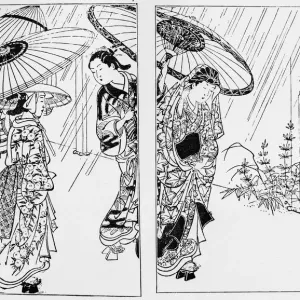 Antique Japanese Illustration: Women by Nishikawa Sukenobu Antique Japanese Illustration: Women by Nishikawa Sukenobu