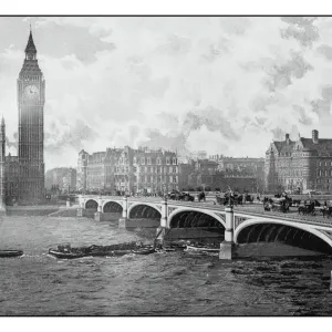 Antique Londons photographs: Westminster Bridge Antique Londons photographs: Westminster Bridge