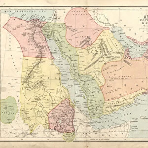 Antique map of Arabia, Egypt, Nubia, Abyssinia, 19th Century