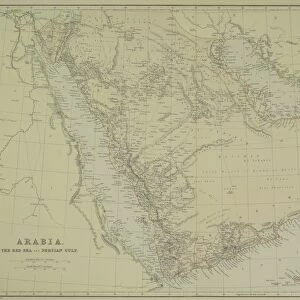 Antique map of Arabia with the Red Sea and Persian Gulf