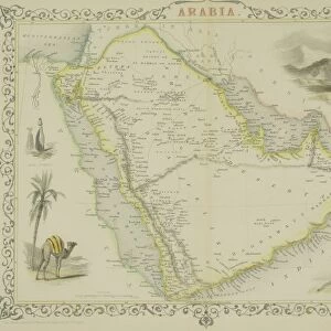 Antique map of Arabia with vignettes