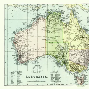 Antique Map of Australia Late 19th Century