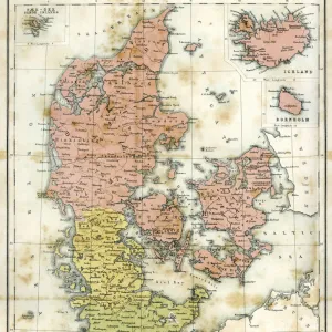 Antique map of Denmark