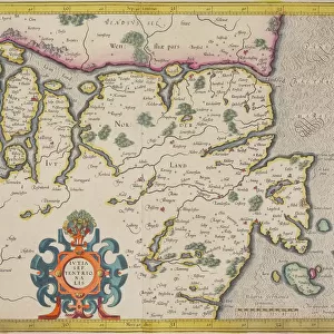 Antique map of Denmark and vicinity