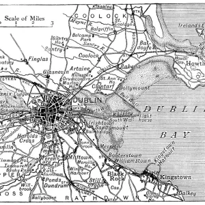 Antique map of Dublin Antique map of Dublin