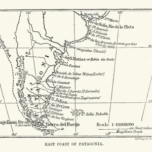 Antique Map of the East Coast of Patagonia Antique Map of the East Coast of Patagonia
