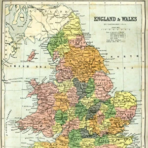 Antique map of England and Wales