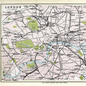 Antique map of London