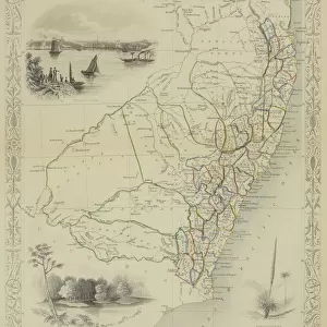 Antique map of New South Wales in Australia